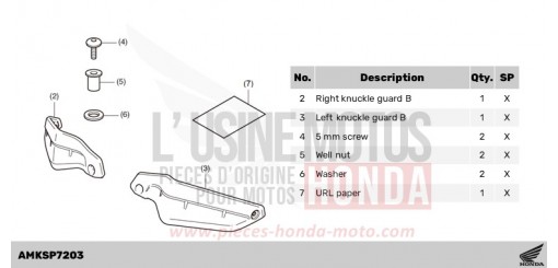 KIT,KNUCKLE GUARD EXTENSION *NH1* ADV750R de 2024